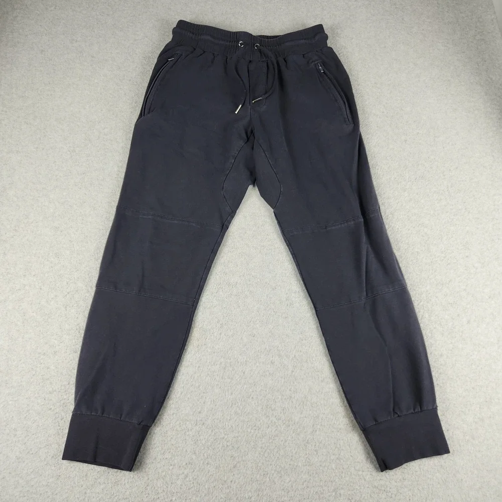 Caliville Joggers Sweatpants Men Large Navy Blue Cotton Stretch Drawstring Waist